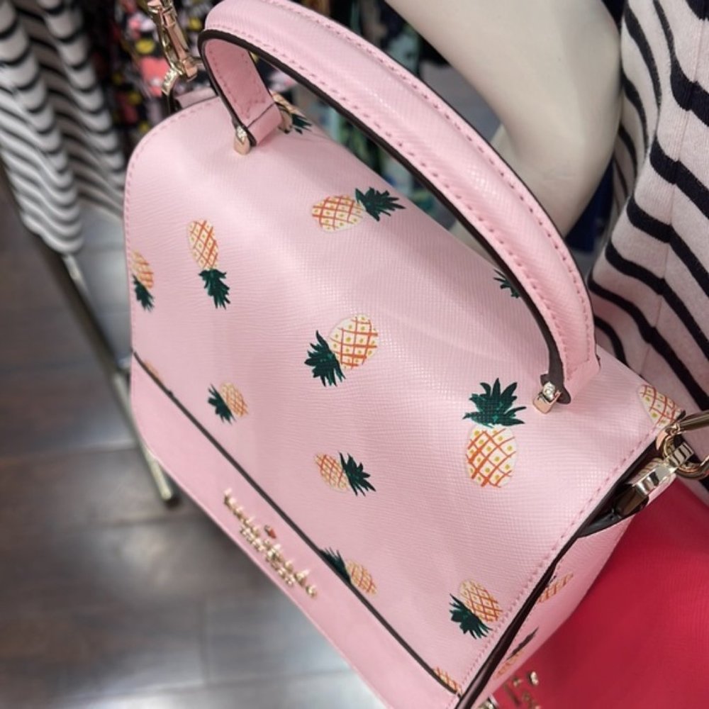 Kate Spade Staci Square Pineapple Crossbody Pink Multi - Picture 13 of 16